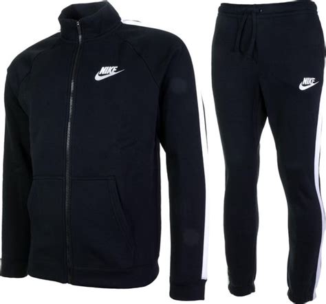 nike trainingspak heren zwart wit|nike joggingpak.